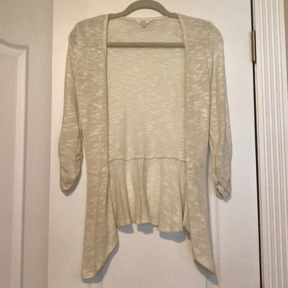 Candie’s Open Front Peplum Cardigan Size S